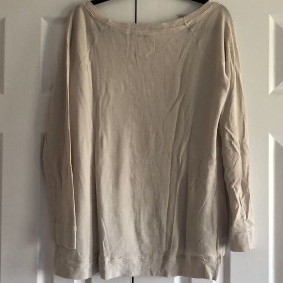 Chaser Oatmeel Colored Waffle Long Sleeve Shirt - Picture 7 of 7